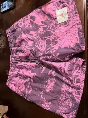 Jordan Pink and Purple Camo Swim Board Shorts